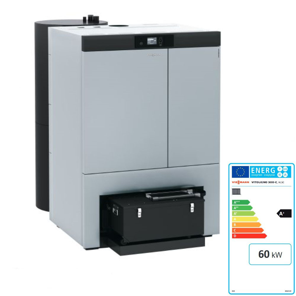 Viessmann Pelletkessel Vitoligno 300-C 60,0 kW Ecotronic Einschub hinten Pellets