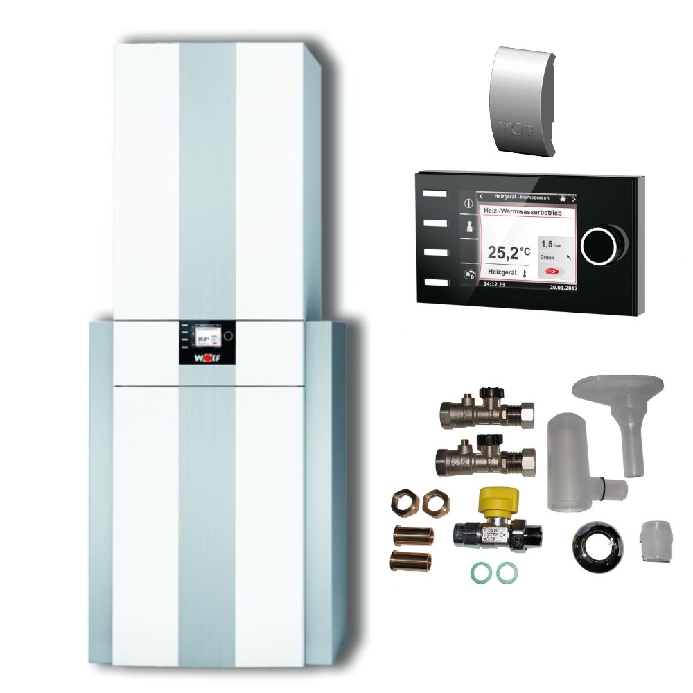 Wolf Paket Brennwertzentrale CGS-2-14/120L Regelung BM-2  Aufputz 8615013W01
