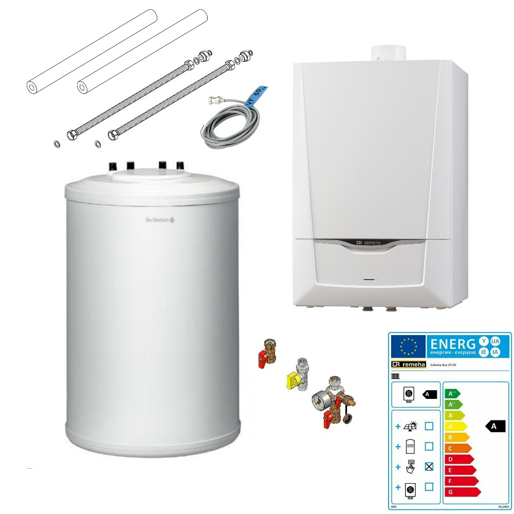 Remeha Paket Calenta Ace 25 DS Trinkwasserspeicher SR 130-2 Gas Brennwert Gerät