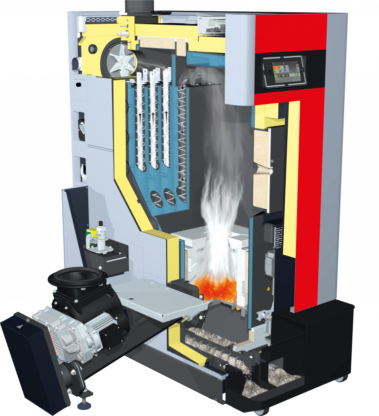 Fröling Hackgutkessel T4e 80 KW Stoker links 14709L Hackschnitzel Festbrennstoff