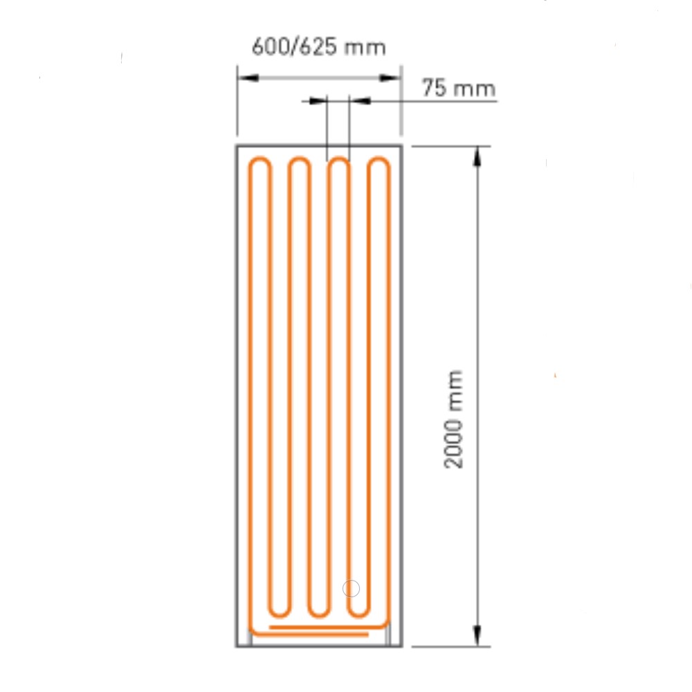 Variotherm Wandheizung ModulPlatte V020-100 2000 x 625 x 18 mm Standard Classic