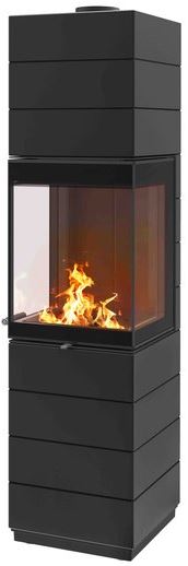 Kaminofen Leda Corna PS 6 kW Rauchabgang oben Gussofen schwarz