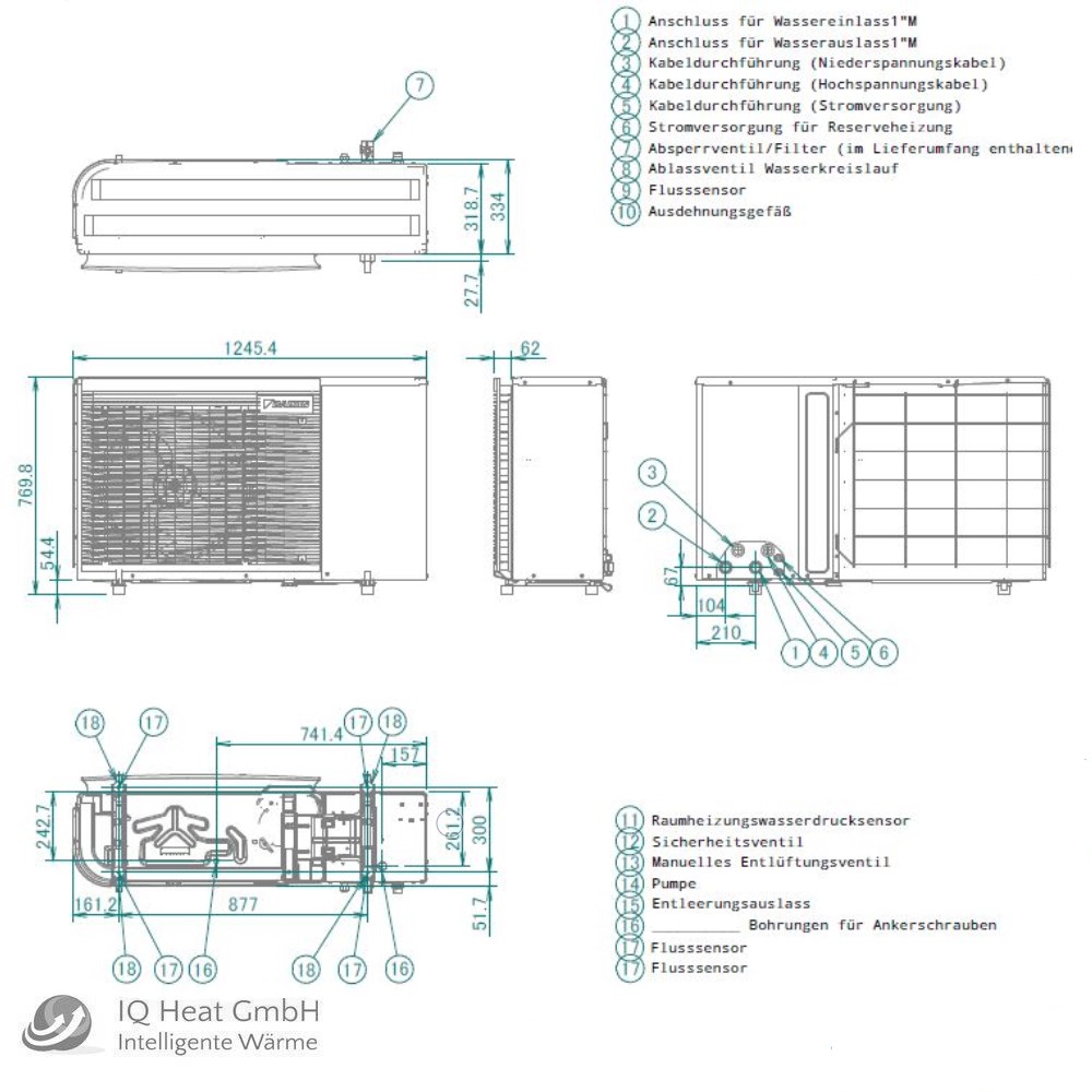 Daikin Luft Wärmepumpe Altherma 3 M BG 4 E3V3 4,6kW H/C Monoblock Regler Madoka