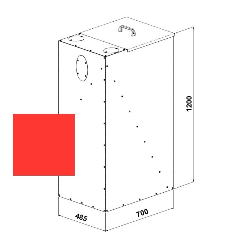 Atmos Platzspar Pelletsilo 240 Liter mit Förderschnecke rot Behälter für A25/45