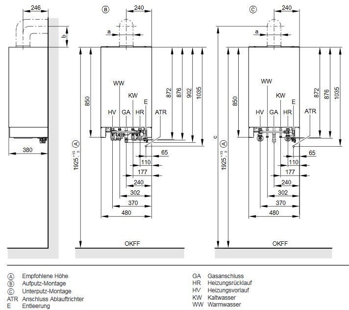 Viessmann Vitopend 200 W 10,5 - 18 kW Gastherme Heiztherme Kamingerät Kombigerät