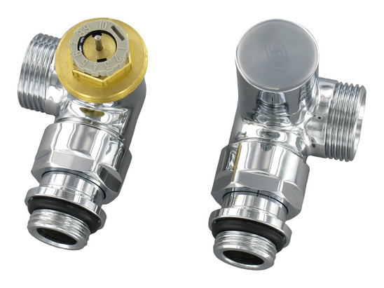 Simplex Design Thermostat Ventil Set chrom DN15 winkeleck Thermostatkopf Simplex Design Thermostat Ventil Set chrom DN15 winkeleck Thermostatkopf