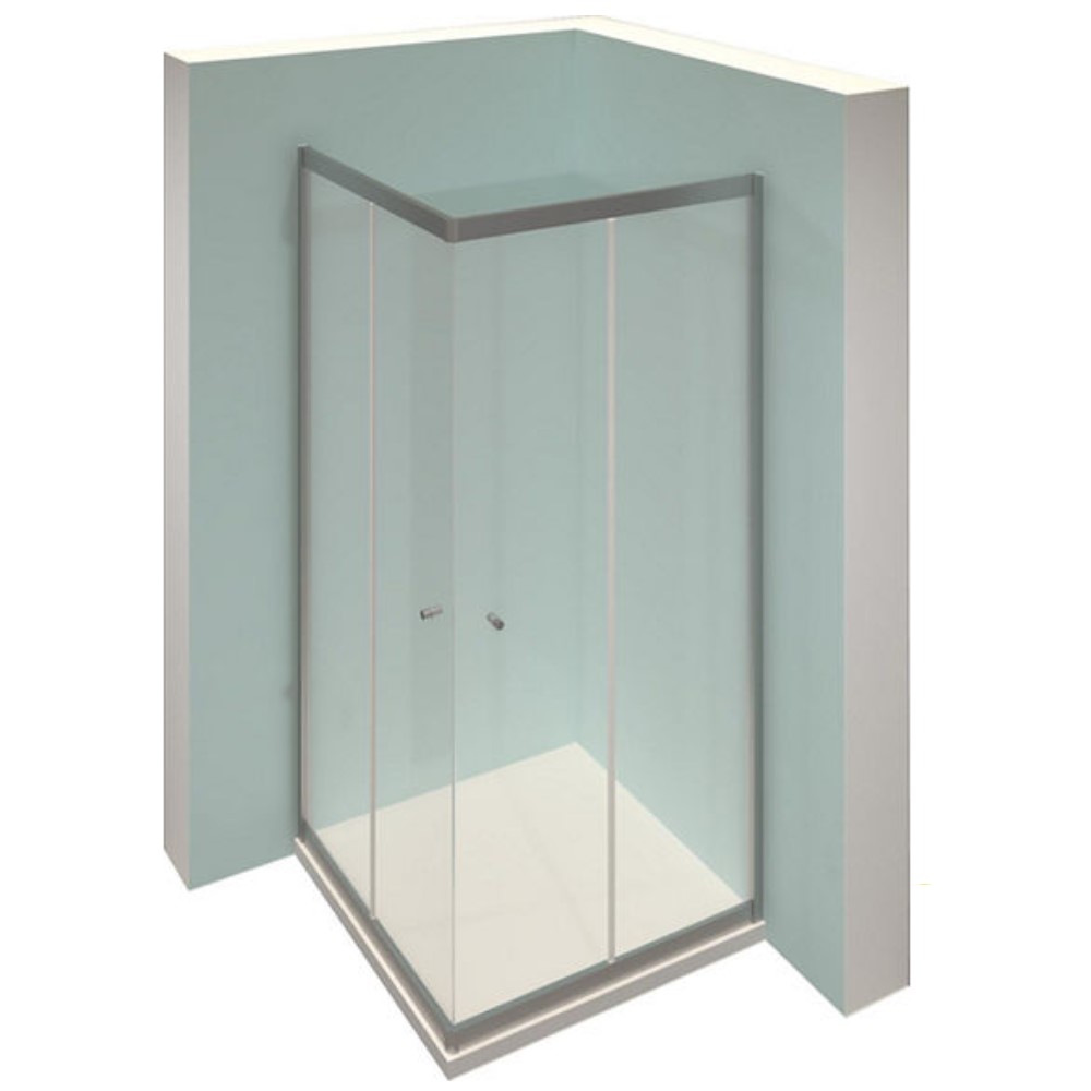 Hüppe Eckduschkabine Alpha 2 2x Schiebetür 90 x 75 x 190 cm Duschabtrennung