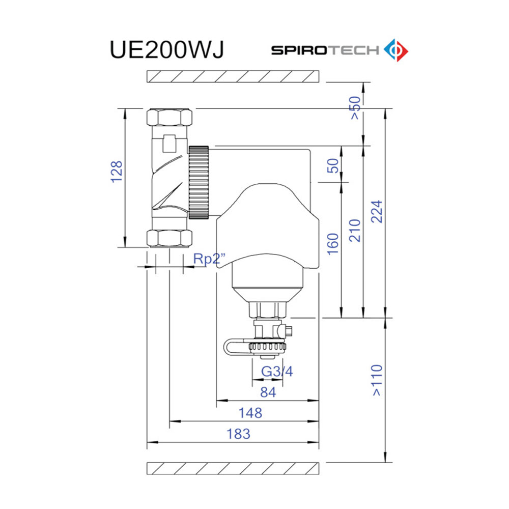 SpiroTrap Schlammabscheider MBL 2" IG mit abnehmbaren Magnet