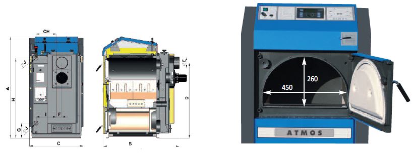 Paket Atmos Holzvergaser DC22GSE Holzkessel Pufferspeicher 1500 Liter Laddomat