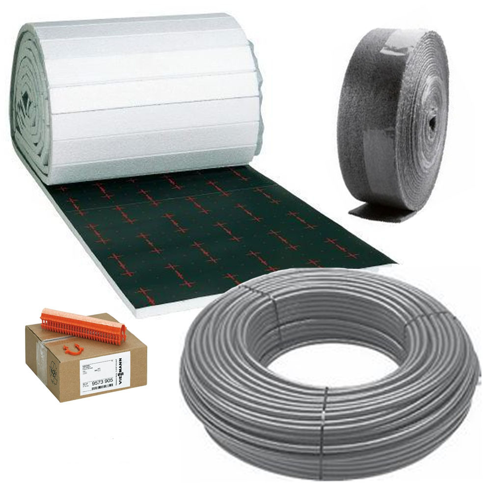 Viessmann Fußbodenheizung Komplettset Heizung Tackerplatte 25 mm PEX-c Rohr 16x2