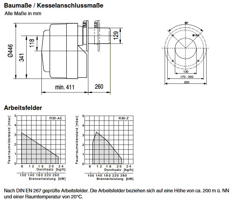 Giersch Ölbrenner R30-AE-WLE einstufig 95-273 kW Ölgebläsebrenner 13-36-40835