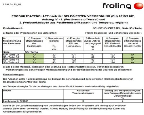 Paket Fröling Scheitholzkessel S3v Turbo 22 kW Pufferspeicher 2x 749 L Zubehör