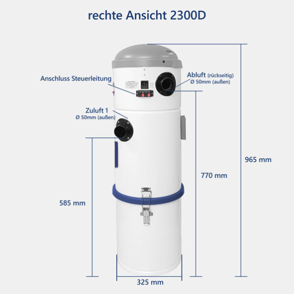 VARIOVAC Zentralstaubsauger HV2300 Zentralgerät 580 Airwatts 1800 Watt 502300