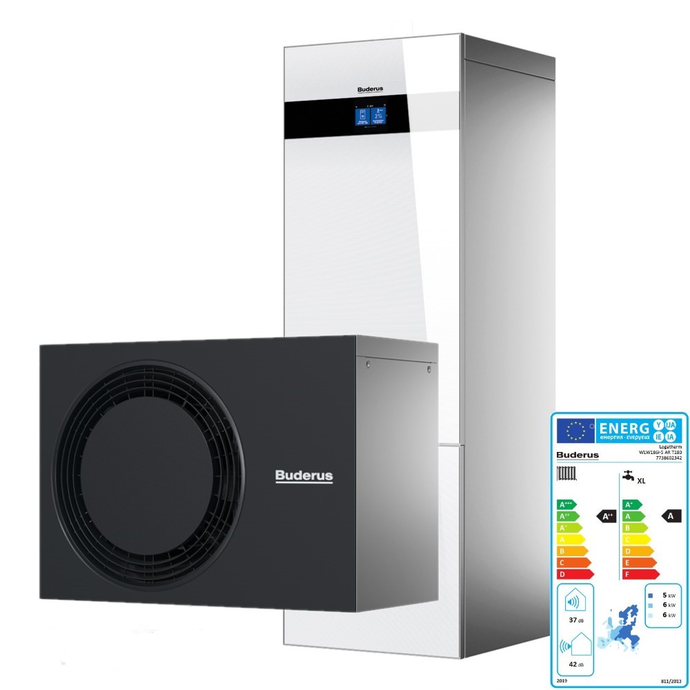 Buderus Luft Wärmepumpe Logaplus M Logatherm plus WLW186i-5 AR T180 weiss