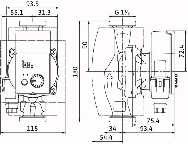 Wilo YONOS PICO plus 25/1-6 180mm Heizungspumpe Hocheffizienzpumpe