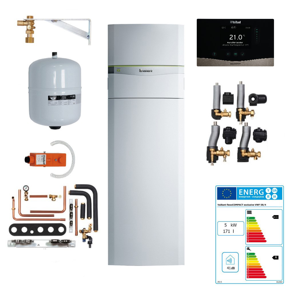 Vaillant Sole Wasser Wärmepumpe flexoCOMPACT exclusive VWF 58 /4 Paket 4.406