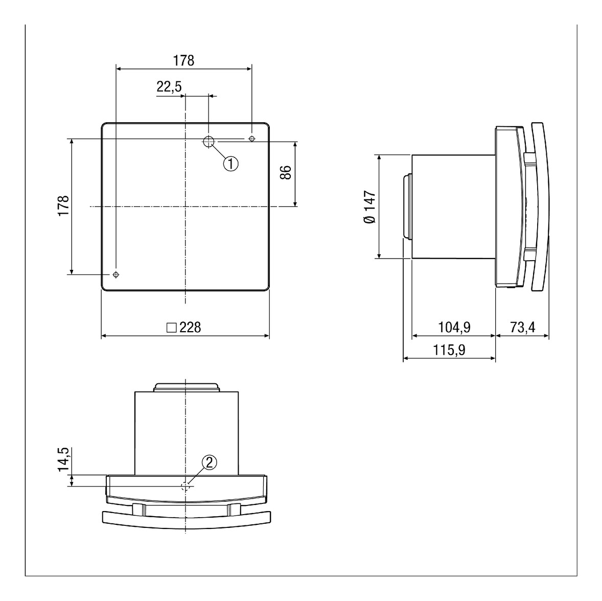 Maico Cabinet ECA 150 ipro Kleinraumventilator zweistufig WC Lüfter Ventilator
