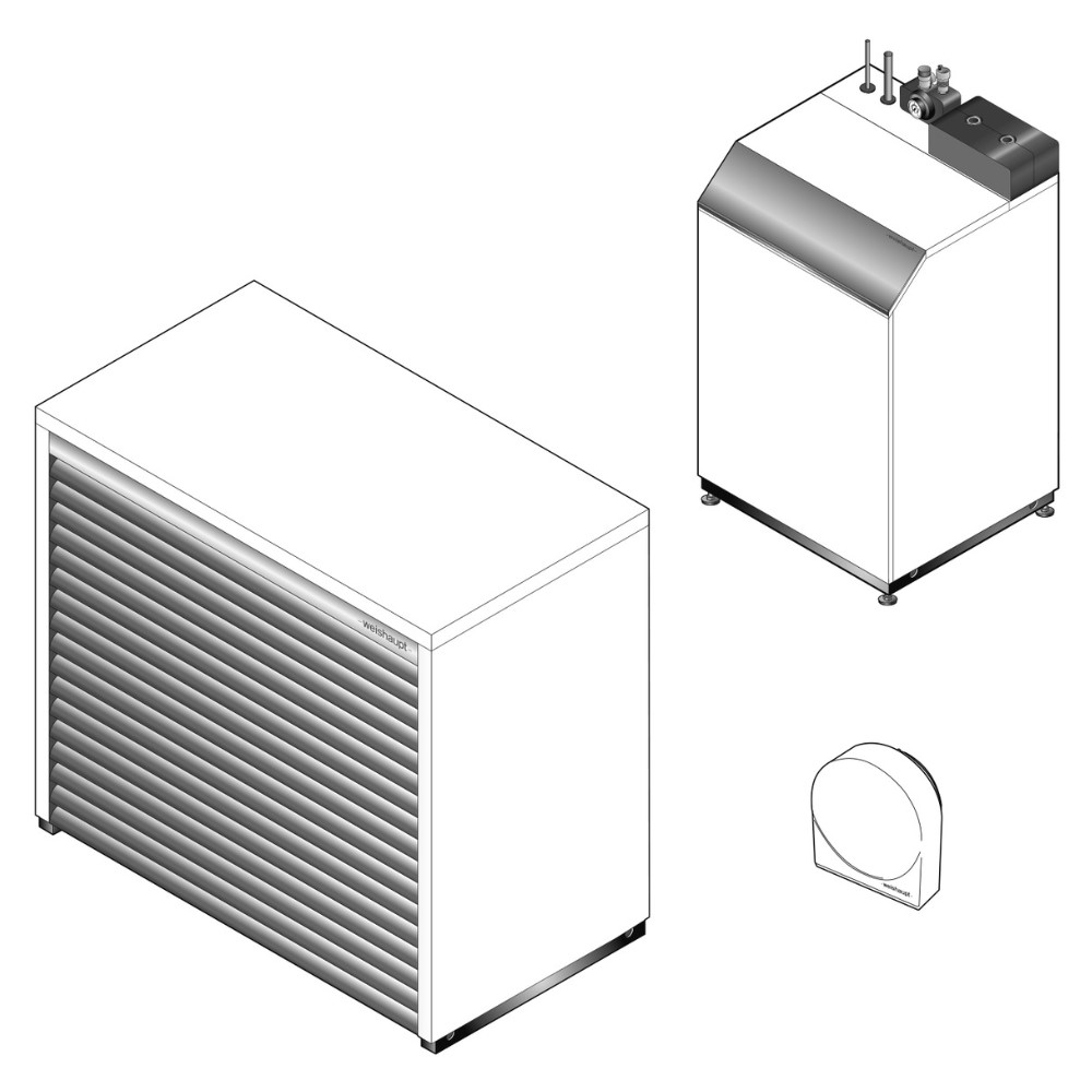Weishaupt Luft Wärmepumpe Paket WWB Biblock WBB 20-B-RMD-A für WKS 890078
