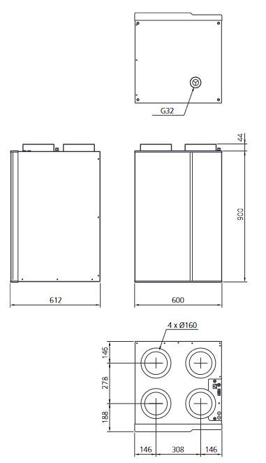 NIBE Wohnraumlüftung KWL Lüftungsgerät ERS 10-400 066115 zentral kontrolliert