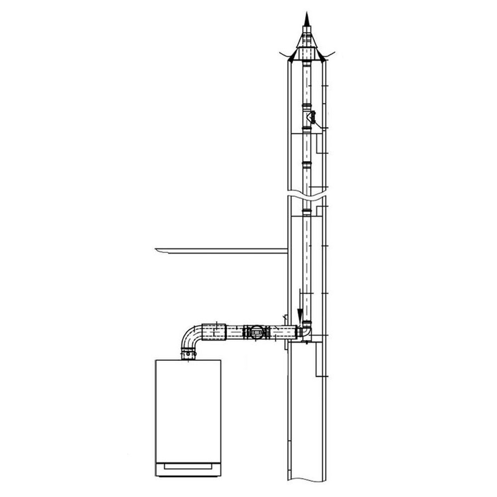 Viessmann Basispaket Schacht DN80/125 flexibles Abgasrohr DN80 12,5 m