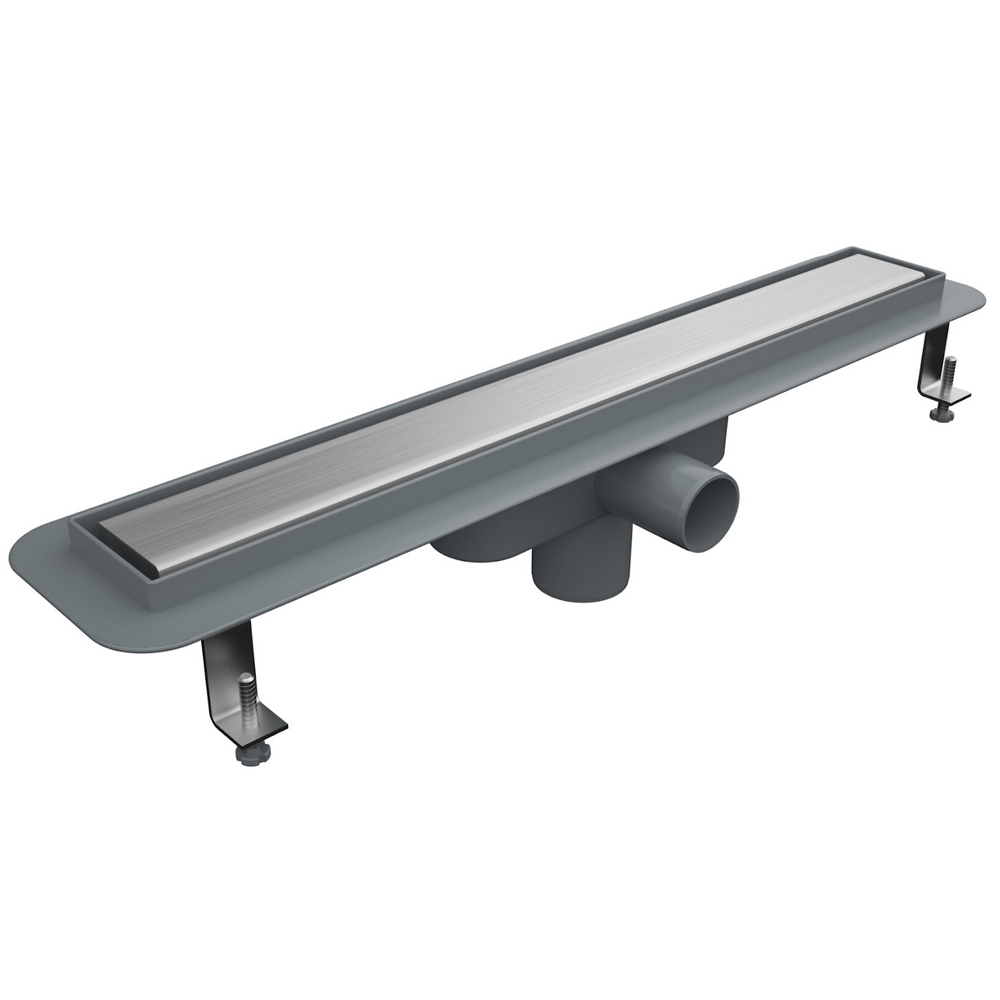 MERT Duschrinne Duschablauf mit Design-Edelstahlrost gebürstet Länge 600 mm