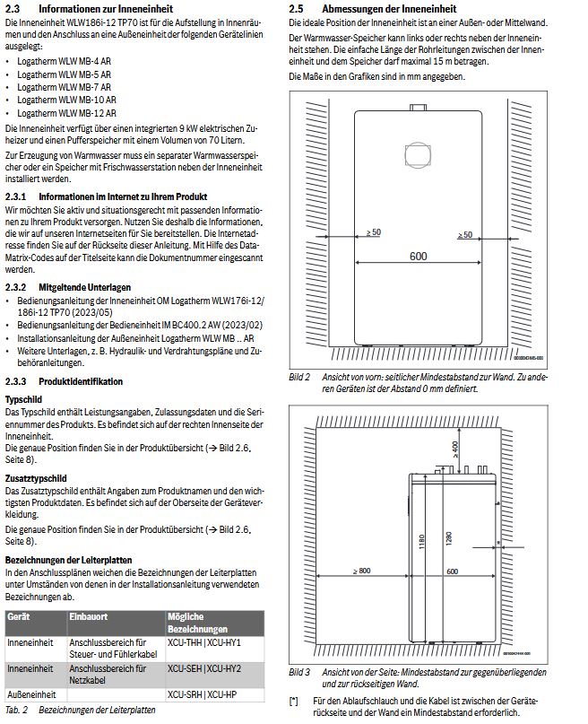 Buderus Logaplus M Luft Wärmepumpe WLW186i-10 AR TP70 WLW-10 MB AR MX400