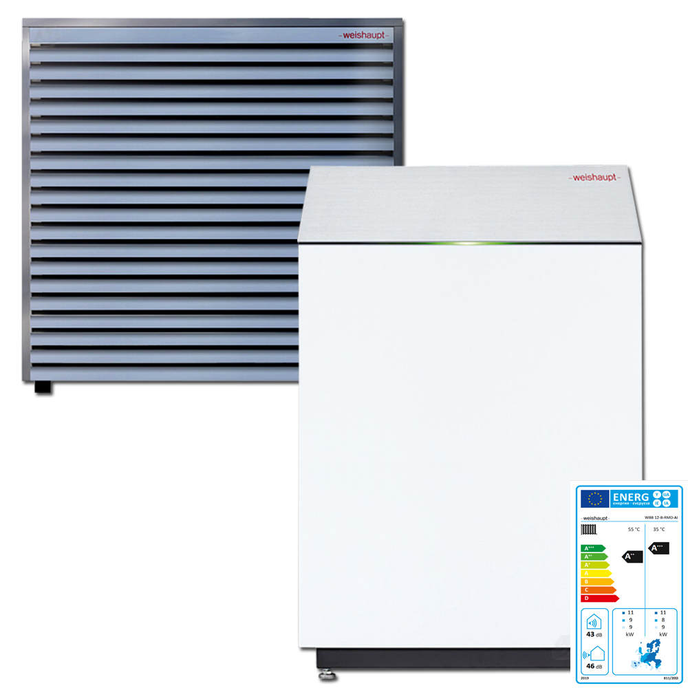 Weishaupt Luft Wasser Wärmepumpe Biblock WBB 12-B-RMD-AI Paket WBB 12 für WKS