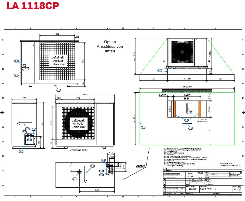Dimplex Luft Wasser-Wärmepumpe AL1118CP 11,2 kW ohne Regler WPM Kältemittel R290