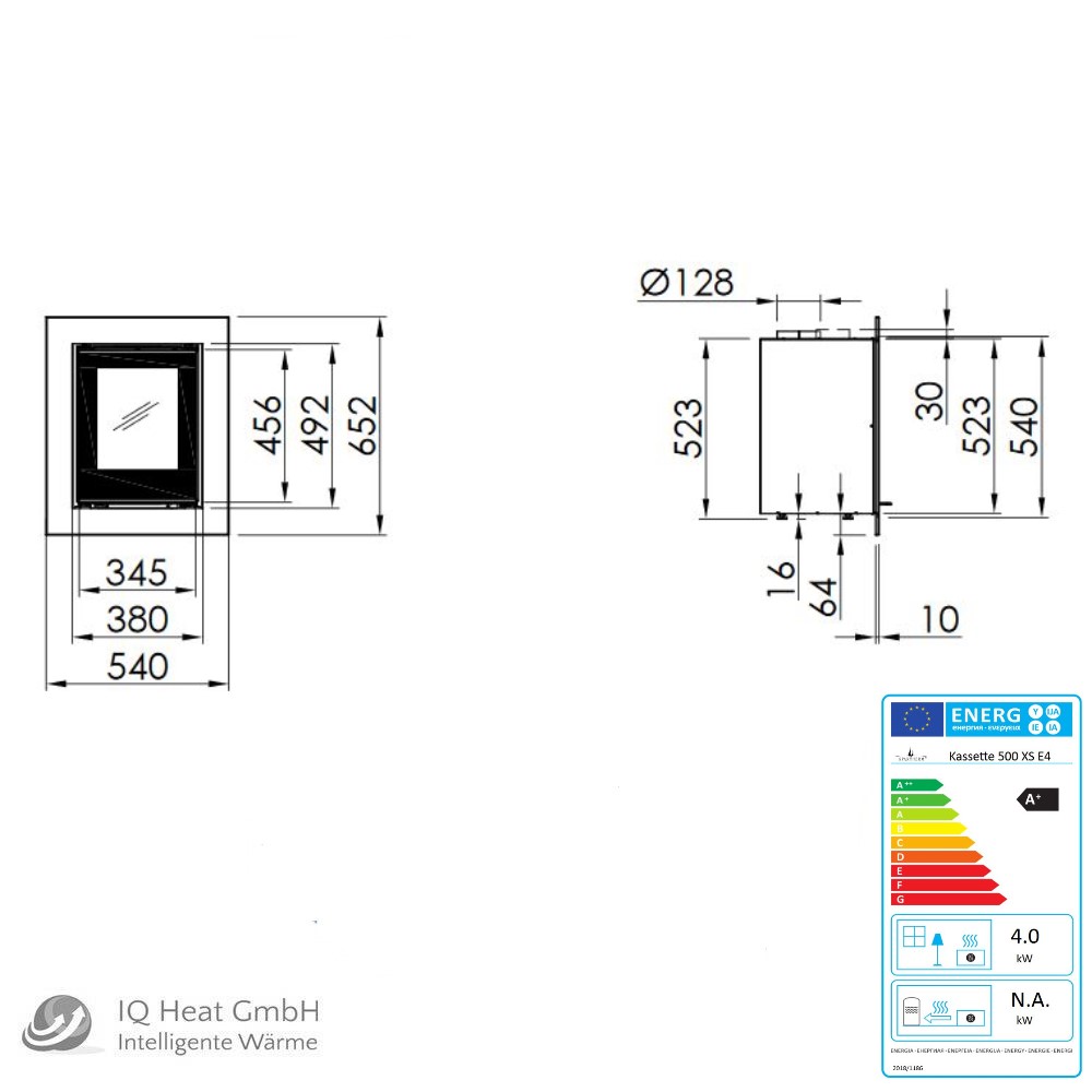 Spartherm standard Kaminkassette Linear XS 500 D4 4,0 kW Kamineinsatz Kamin Ofen