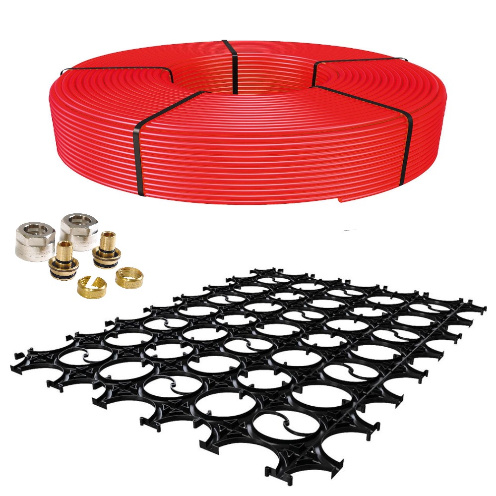 Dünnbett Fußbodenheizung Systemelement EVENES Slim 10 mm 9,6 qm Rohr 10x1,3 mm