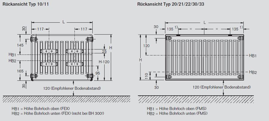 Buderus Logatrend C Plan Kompakt Heizkörper Bauhöhe 900 mm Typ 11 21 22 33