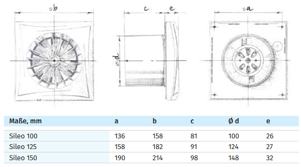 Blauberg Kleinraum Ventilator Sileo 100 Aufputz 97 m³ h WC Bad Lüfter Abluft