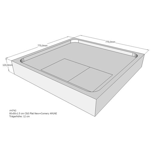 Acryl Duschwanne Flat Carré 80 x80 cm Duschtasse Wannenträger Duschbecken