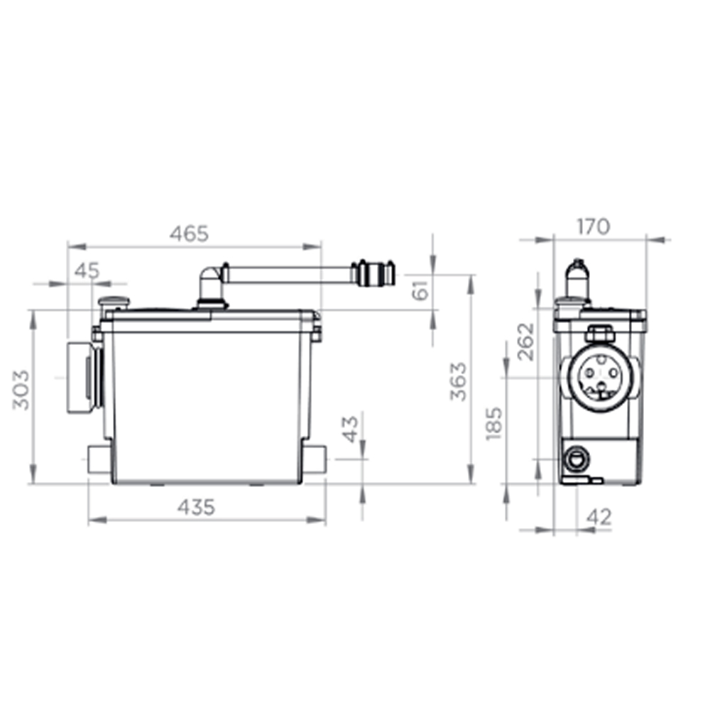SFA Sanibroy Fäkalienhebeanlage SaniPack Pro UP Schmutzwasserhebeanlage