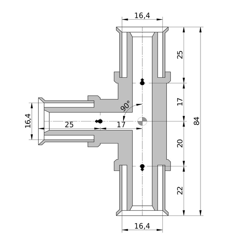 Wavin Tigris K1 K5 T-Stück 16 20 25 32 40 50 63 mm in VPE Wavin Tigris K1 K5 T-Stück 16 20 25 32 40 50 63 mm in VPE