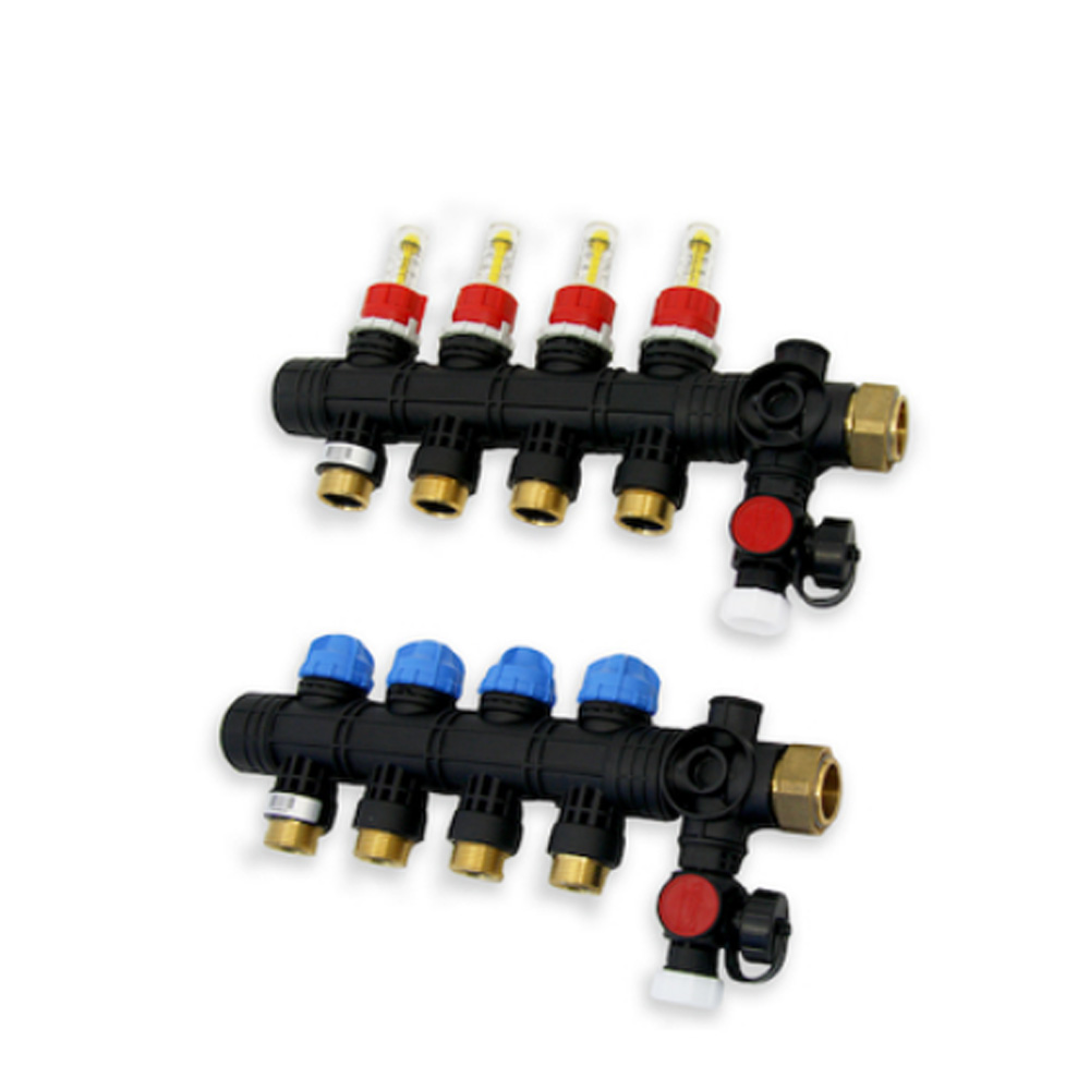 Roth 2-fach Kunststoff Heizkreisverteiler mit Durchflussanzeige G1" Kunststoffverteiler