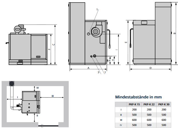 NMT Pelletkessel PKP Kompakt 15 kW Lambda Touchdisplay