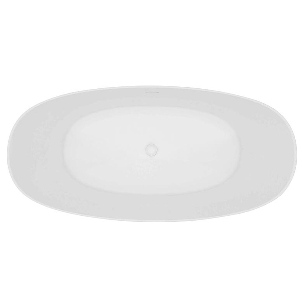 Mineralguss Badewanne Earta 2.0 170 x 63,5 x 78,6 weiß integriertem Ab-Überlauf