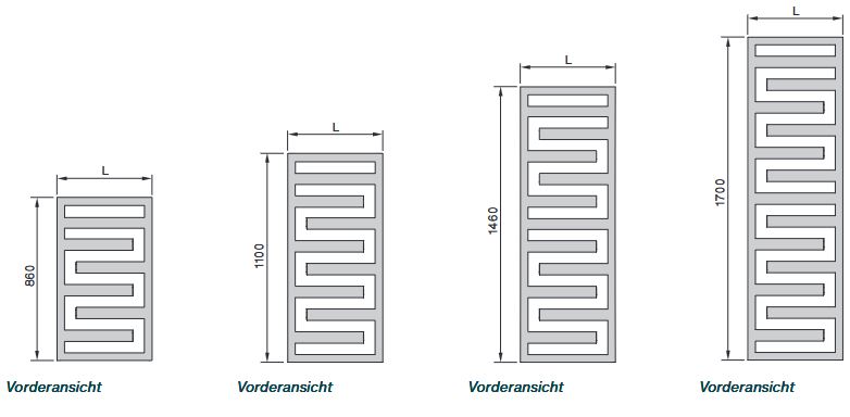Zehnder Design Heizkörper Tetris 1700x45x500 weiß Badheizkörper TETSS170050WZZZ