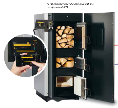 ETA Paket Holzvergaser SH 30 kW 2 x Pufferspeicher SP1000 Rücklaufanhebung