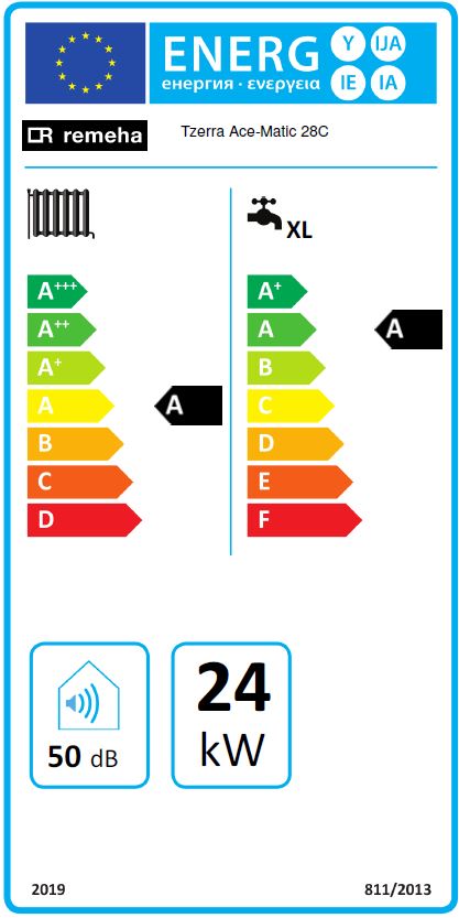 Remeha Paket Gas Brennwert Kombiheizkessel Tzerra Ace-Matic 28 C 28 kW
