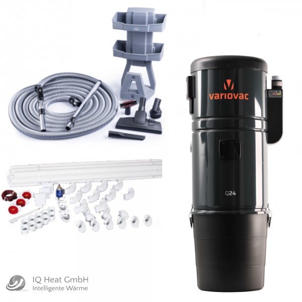 Variovac Zentralstaubsauger Paket Q18VIP Installationspaket 3 Saugschlauch 9m