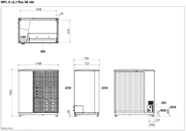 STIEBEL ELTRON Luft Wasser Wärmepumpe WPL-A 13.2 Plus HK 400 mono R290 206127