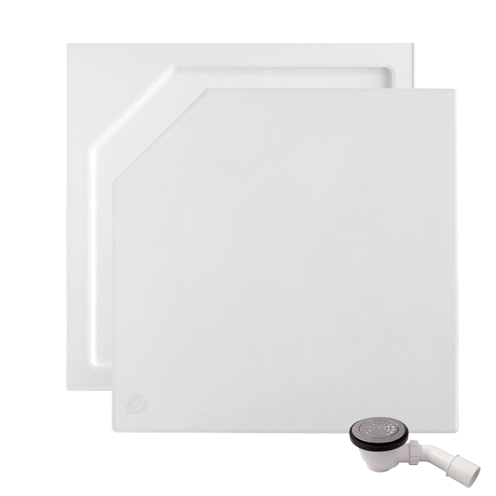 Mineralmarmor Duschwanne Kiel 100 x 100 Ablauf Einlegeboden Dusche Brausewanne