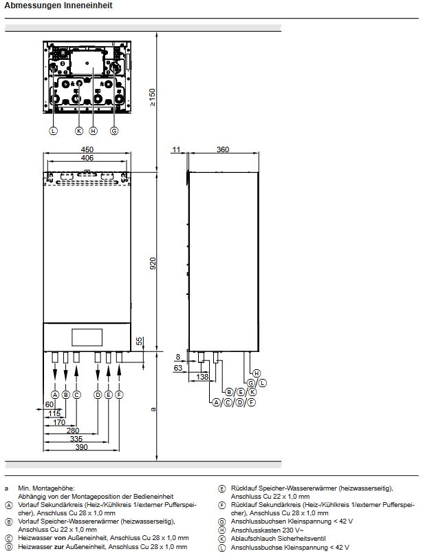 Viessmann Vitocal 150-A Luft/Wasser-Wärmepumpe 6,5 kW, AWO-M-E-AC 151.A08 230V Z026432