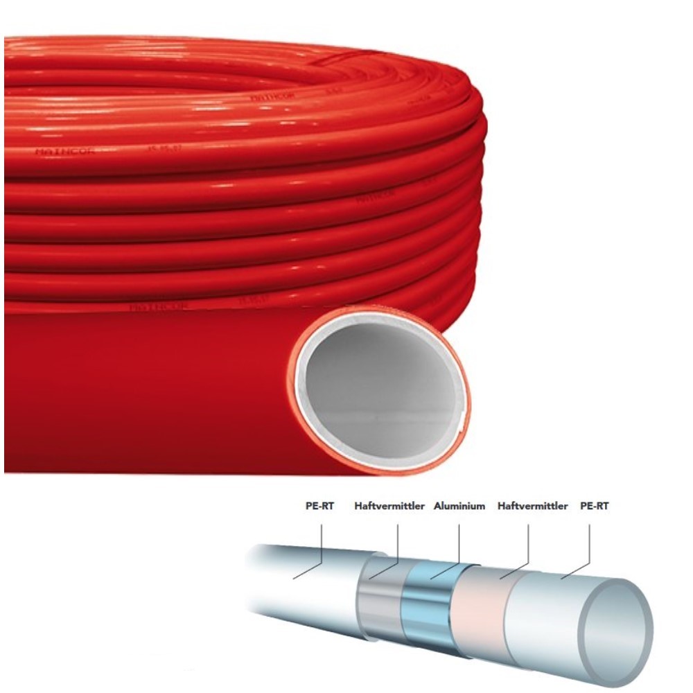 Maincor Mainfloor Fußbodenheizung Heizrohr PE-RT Alu PE-RT 16 x 2,0 300 500m rot