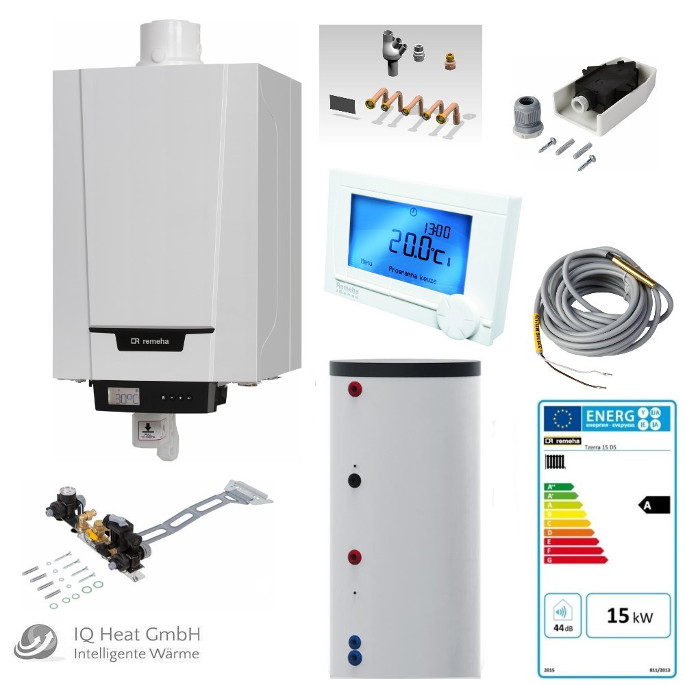Remeha Paket Tzerra Ace 15DS Gas Brennwert Gerät Speicher 150 Liter iSense