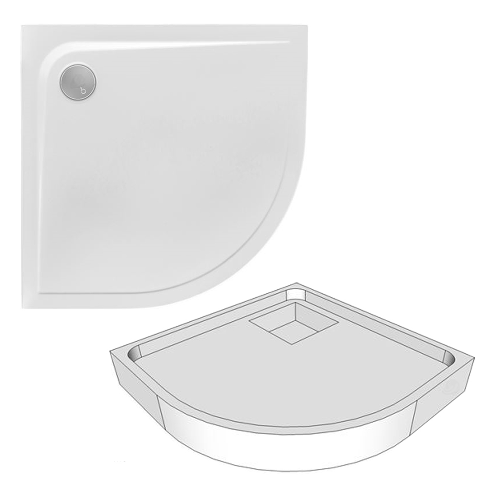 Chr. Schröder Viertelkreisduschwanne Ramera R 90x90 R55 + Styroporträger