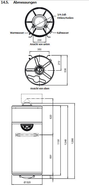Dimplex Warmwasser Wärmepumpe DHW 100PWH mit R290 382550 Wandmontage