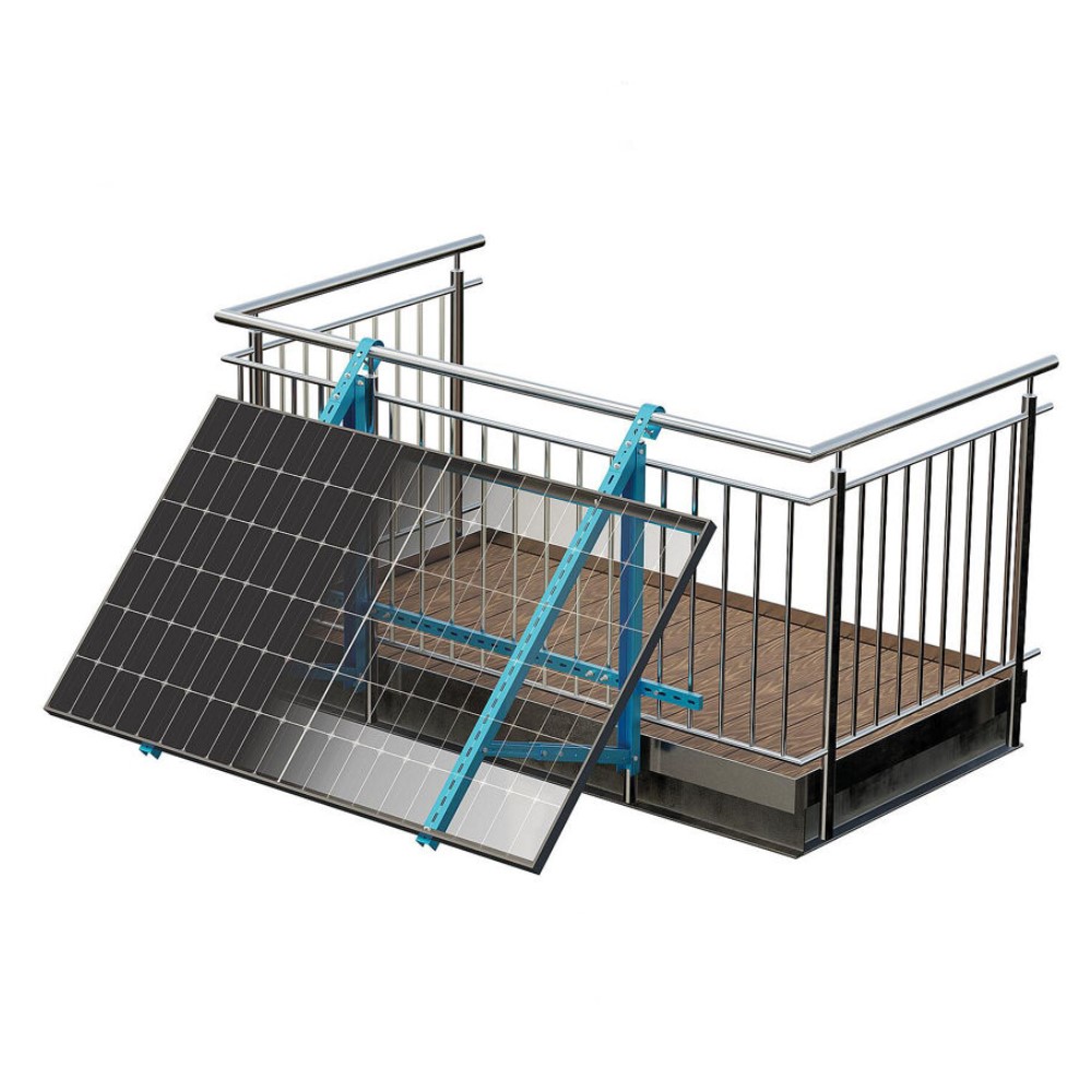 Balkonset Basic S:FLEX Alu blank Modulhalterung für Balkonkraftwerke 770-600-300